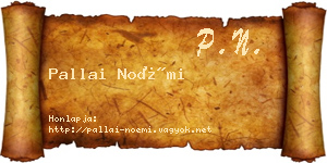 Pallai Noémi névjegykártya